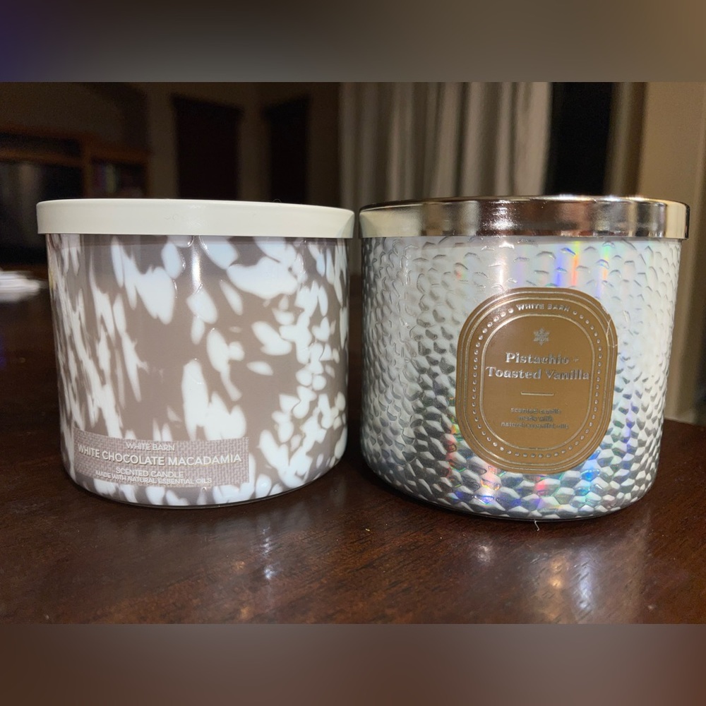 White barn bath & body works 3 wick candles